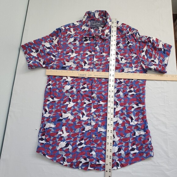 Topman Shirt Cranes All Over Graphic Colorful Button Up Shirt Men's Small - Picture 5 of 12